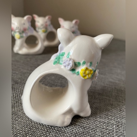 Set of 4 Ceramic Pig Napkin Holders - Picture 3 of 4